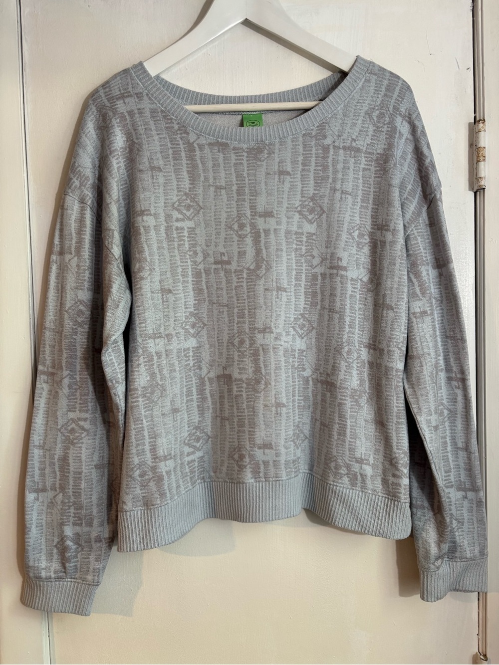 Honeydew Intimates Light Gray Patterned Crewneck Sweater